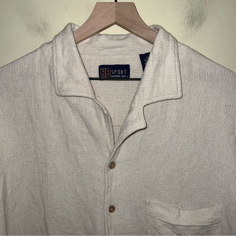 VINTAGE HARBOR SPORT mens casual linen blend button up XLT - Picture 4 of 5